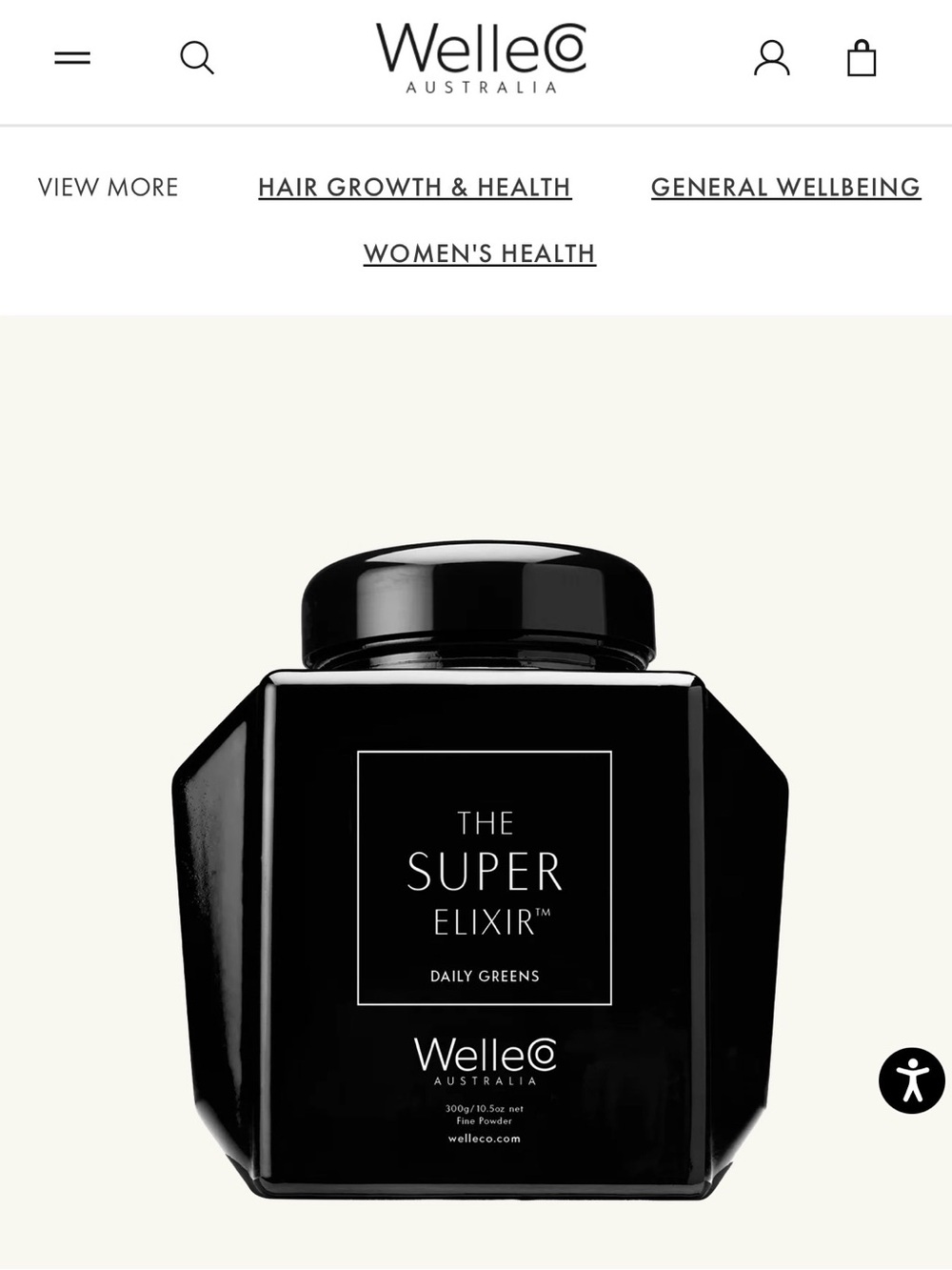 Elle Black The Super Elixir Daily Greens Jar